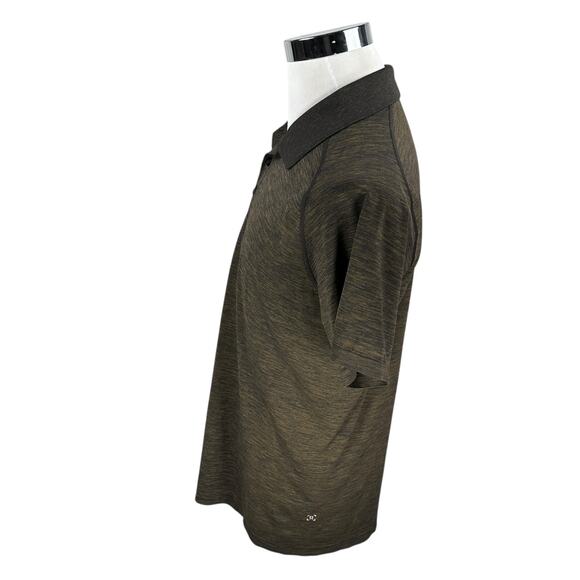 Lululemon Metal Tech Vent Polo Shirt Men’s Large Deep Meadow Brown Black Golf - Picture 4 of 10